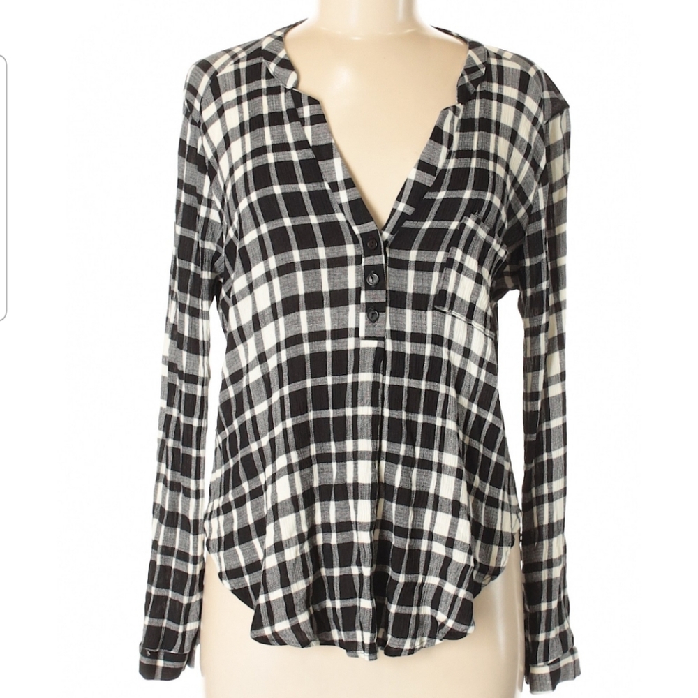 LUSH Plaid Blouse - Large